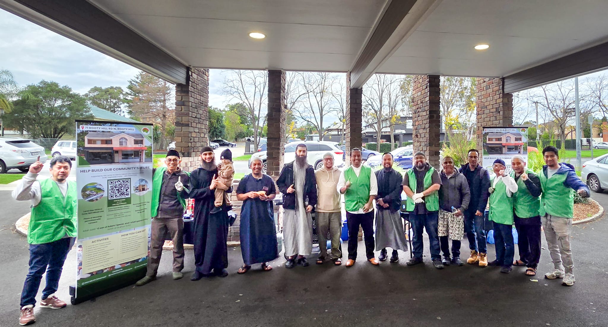 The CIDE Western Sydney team and volunteers outside the Doonside Community Centre with the campaign banner